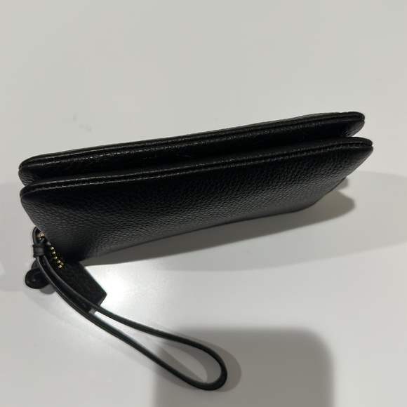 🌸NEW COACH Double Corner Zip Wristlet Black/Gold With Tags. - Picture 6 of 14